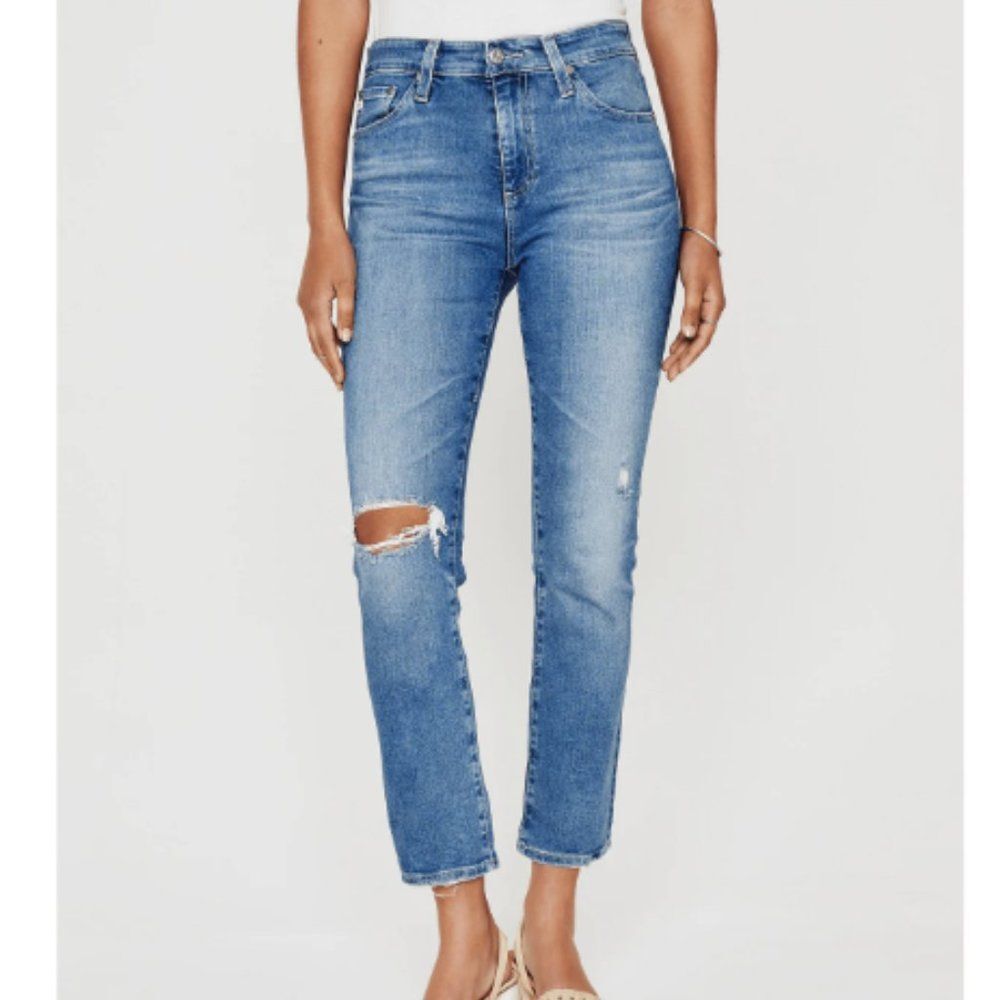 AG Adriano Goldschmied Mari Crop High Rise Slim Straight Jeans size 23 New